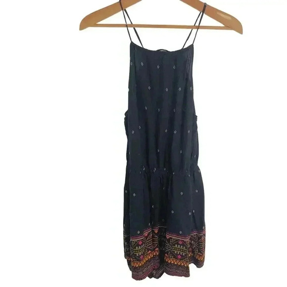 H&M X Coachella Boho Romper Boho Desert Black White Geometric Women's Size 10 - Picture 1 of 11